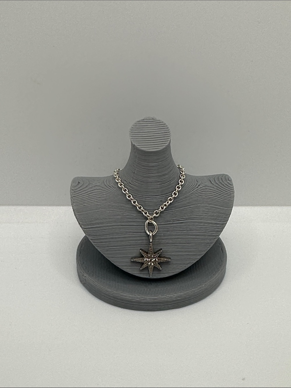 Sterling Silver Starburst Pendant Necklace - 1:6 scale Barbie jewelry